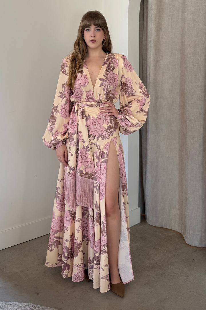 chinese dress ladies Magnolia Gown in Blush Multi by Bronx and Banco