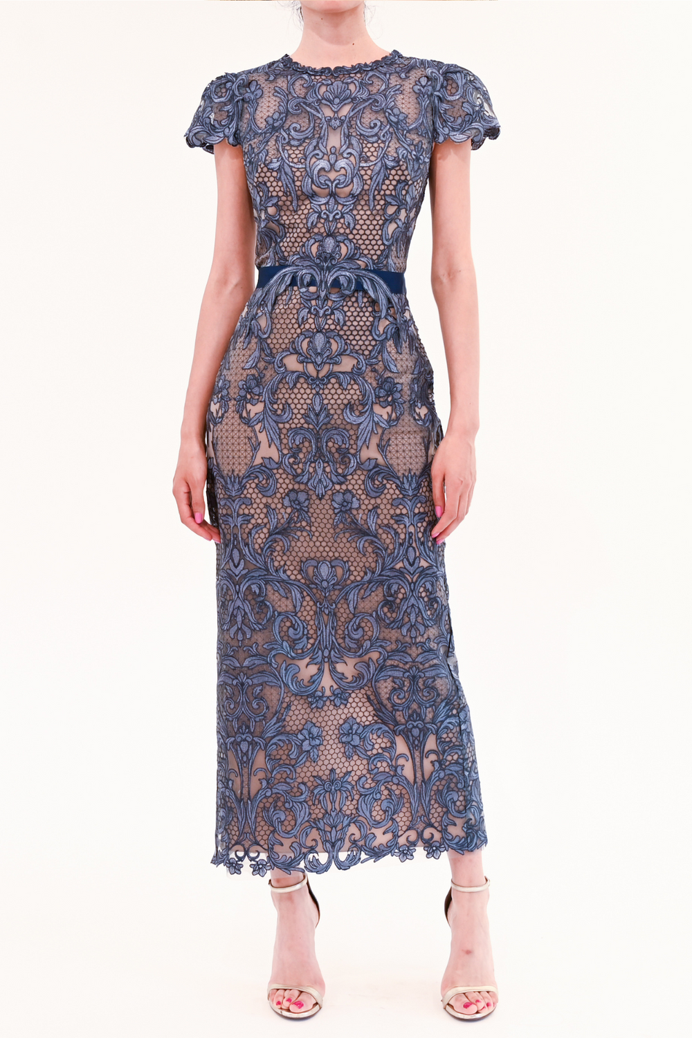 chinese dress ladies Marchesa Notte Printed Georgette Midi Dress
