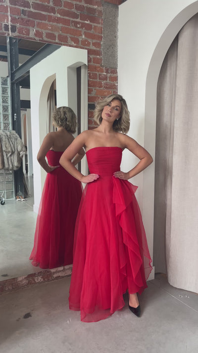 Teresa Organza Gown in Poppy by Theia Couture - RENTAL