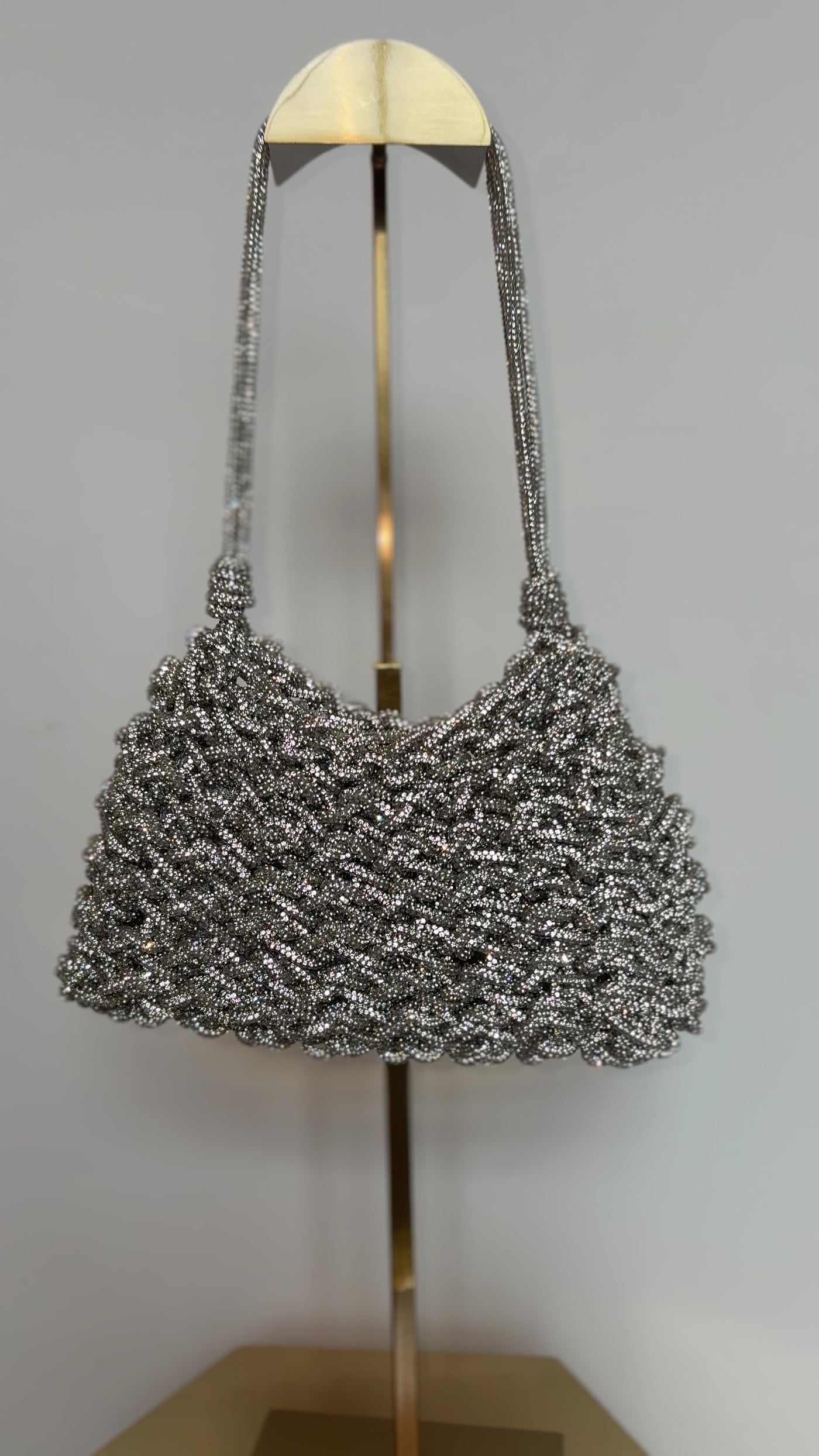 Saint Tropez Baguette Bag in Silver by MELA - RENTAL