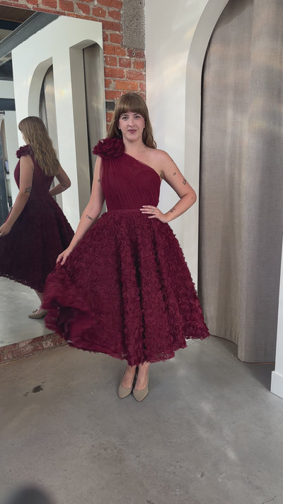 Annette One Shoulder Midi Dress by Mac Duggal - RENTAL