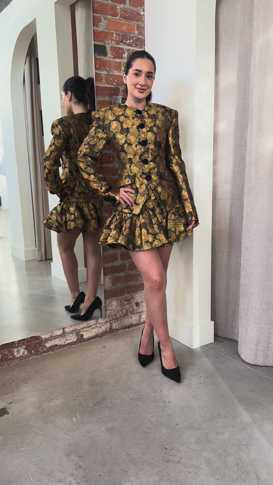 Wanda Floral Brocade Suit by Ronny Kobo - RENTAL