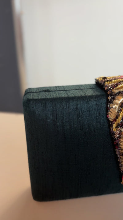 Bagheera Beaded Clutch in Teal by Simitri Designs - RENTAL