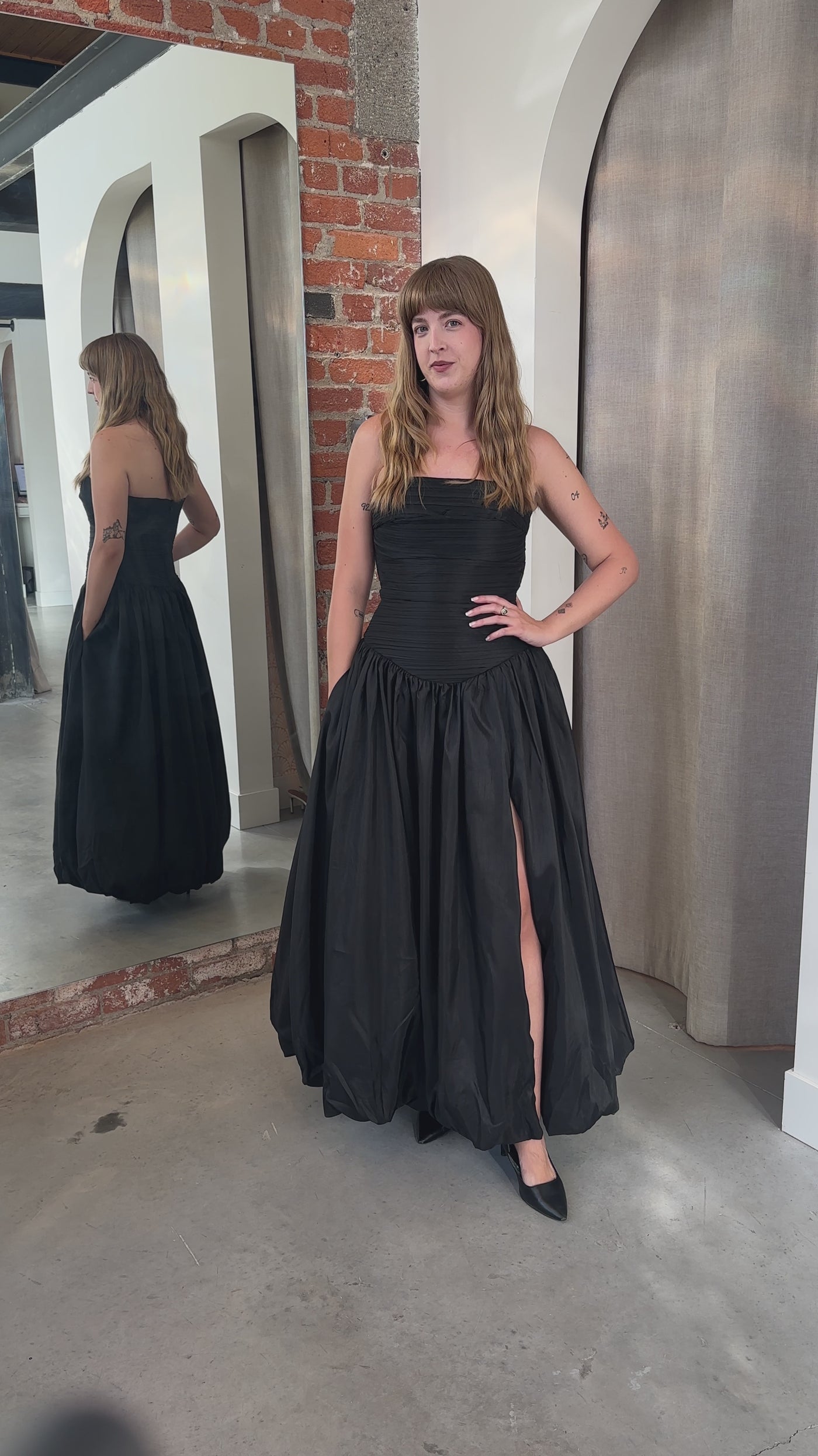 Georgia Strapless Dress in Black by Hutch - RENTAL