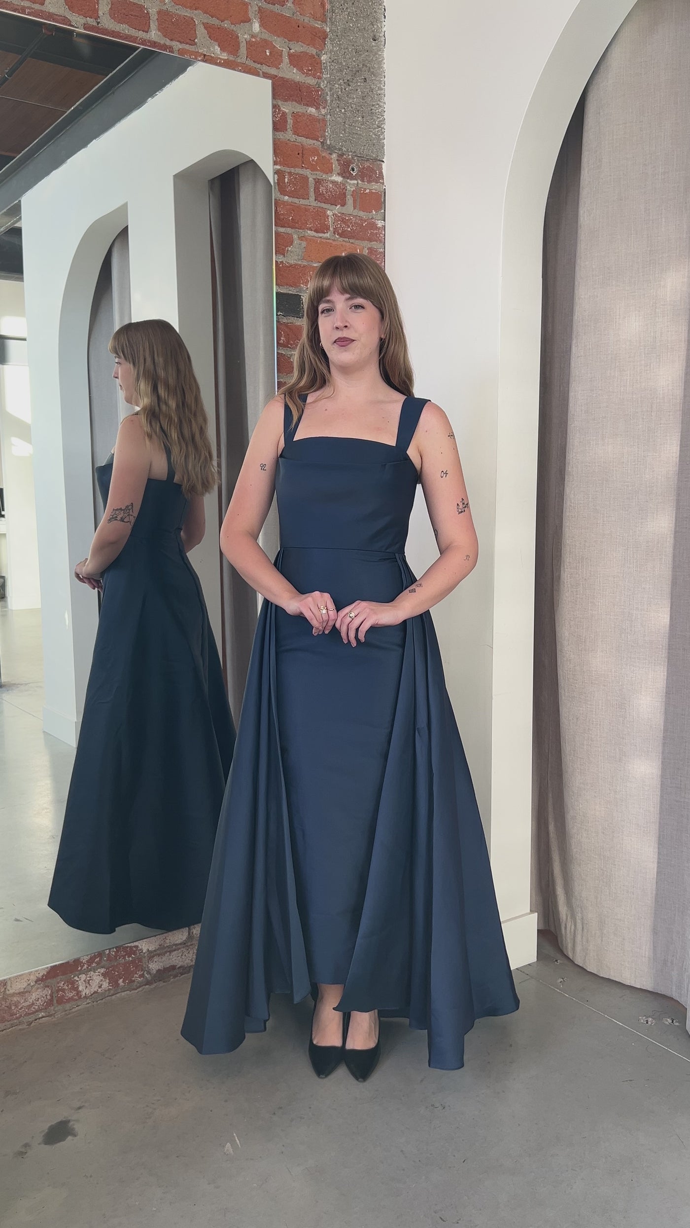 Victoria Navy Gown by Theia Couture - RENTAL