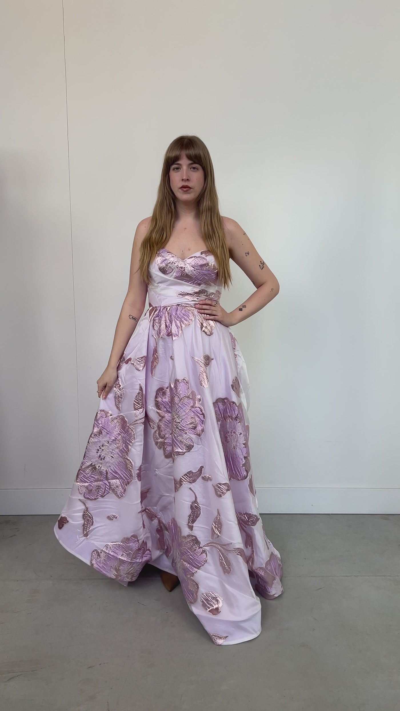 organza dress rental Blue Organza Gown by Rene Ruiz Collection