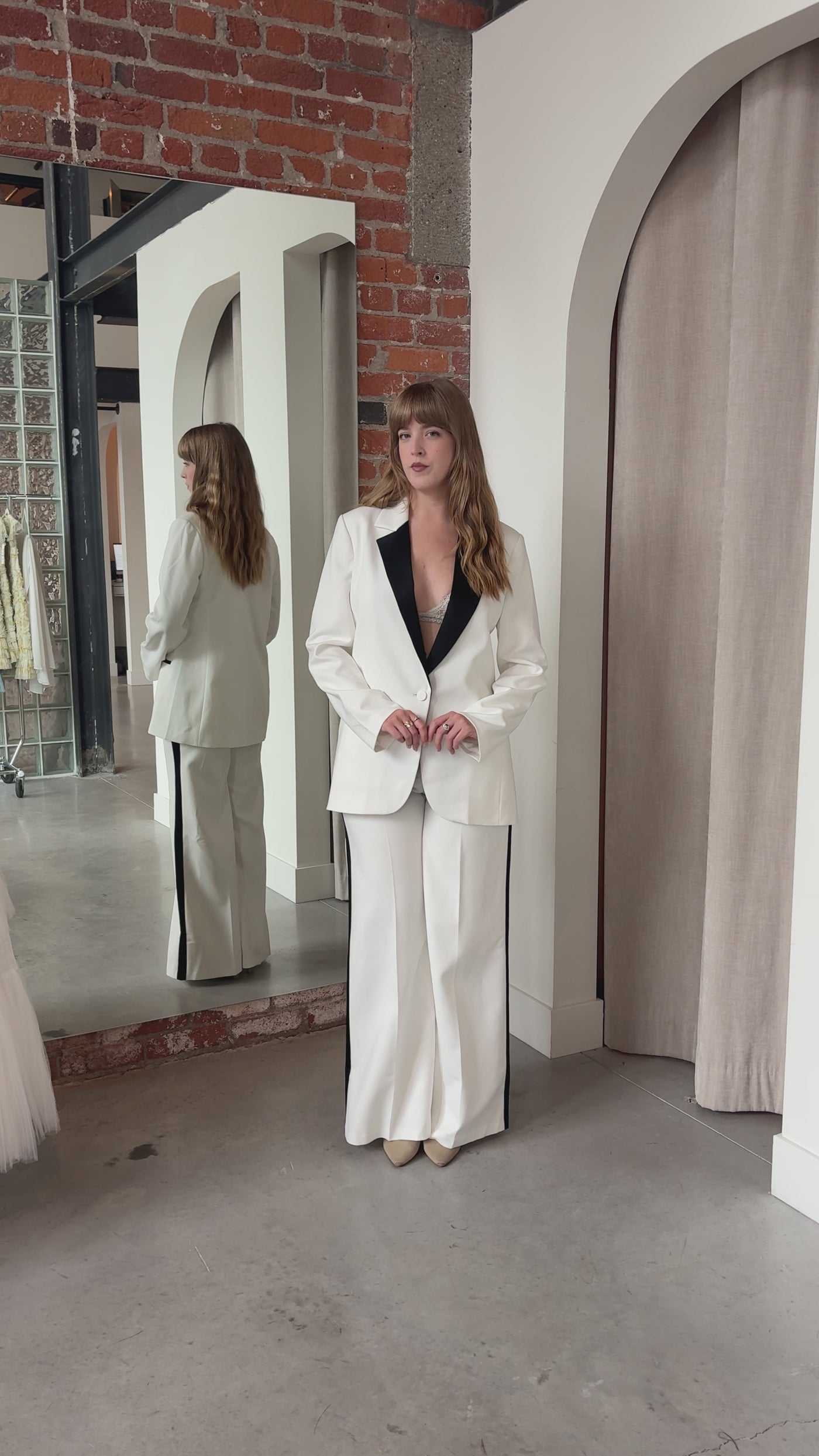 Caviar Suit in Creme by Amanda Uprichard - RENTAL