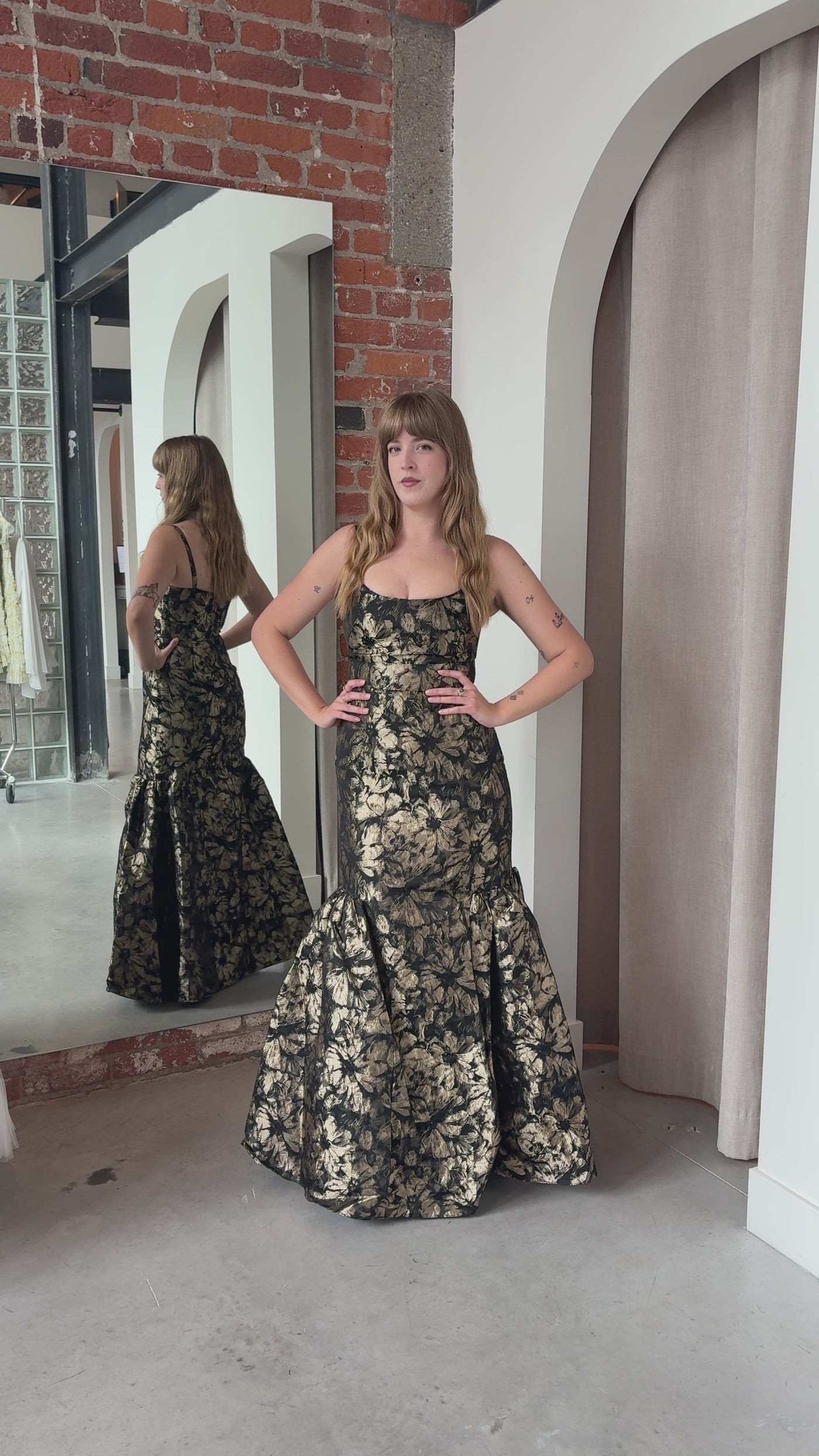 Golden Age Column Gown by Aidan Mattox - RENTAL