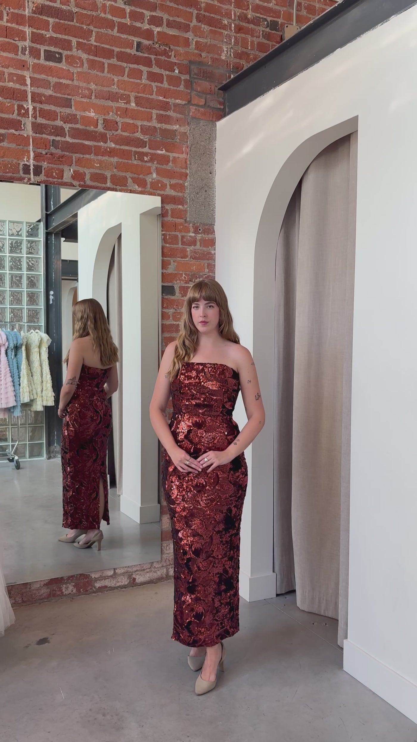 Leslie Dress in Copper by HELSI - RENTAL