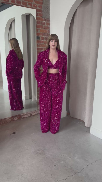 Liza Suit in Magenta by OFUURE - RENTAL