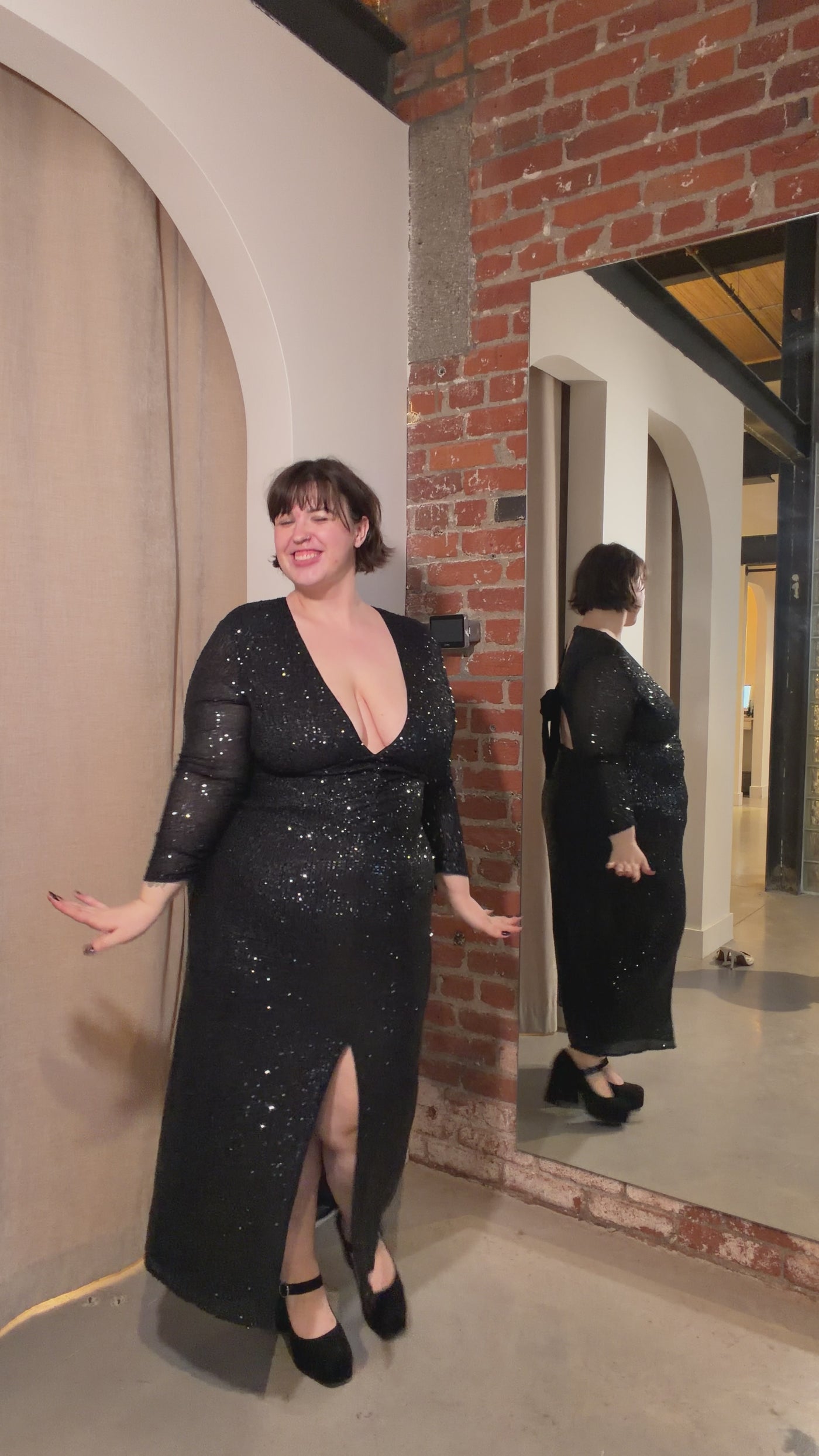 Lorenzo Navy Sequin Dress by Rixo London - RENTAL