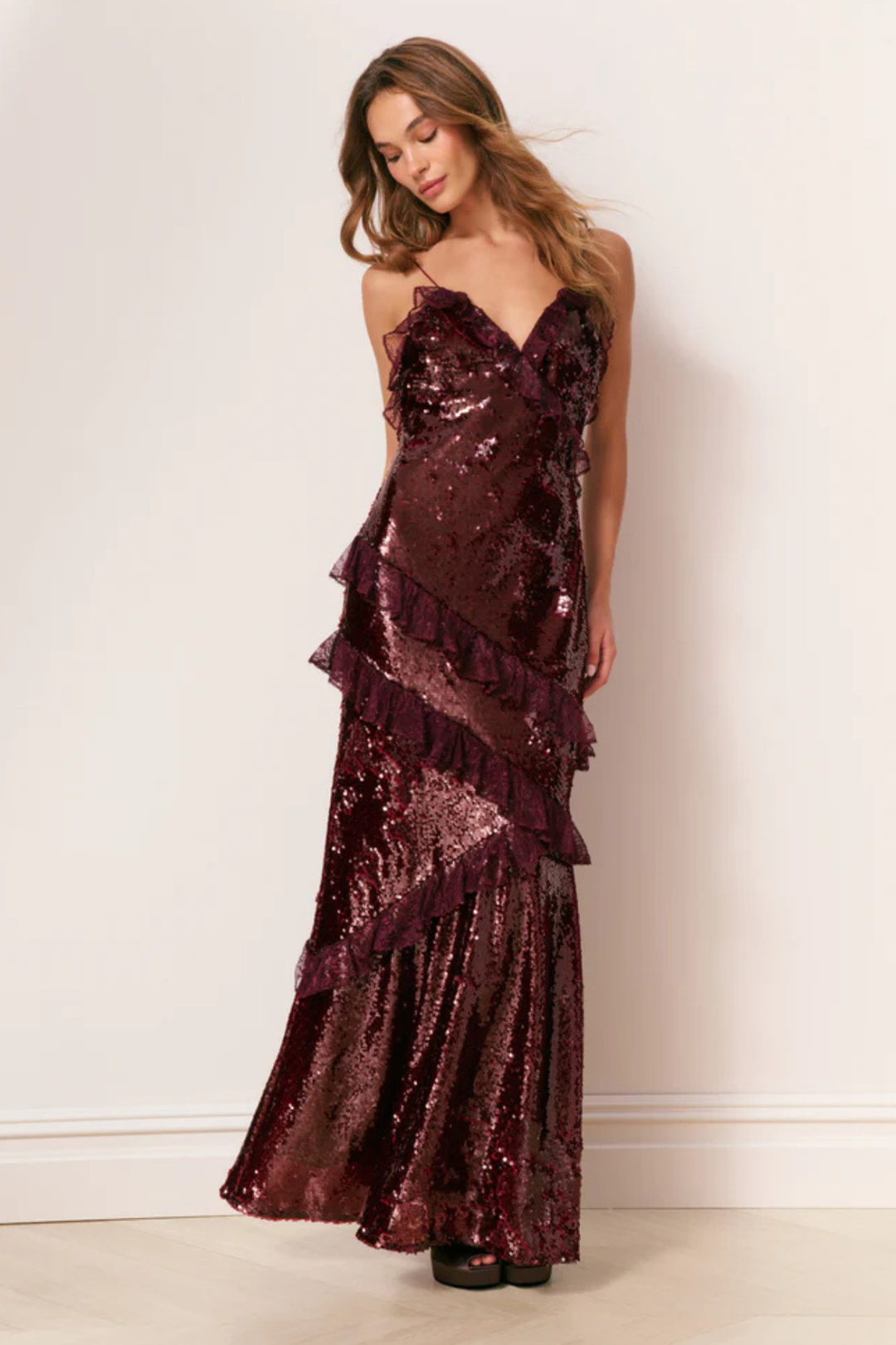 rialto silk tartan dress LoveShackFancy Rialto Crystal Bow-Embellished Maxi Dress