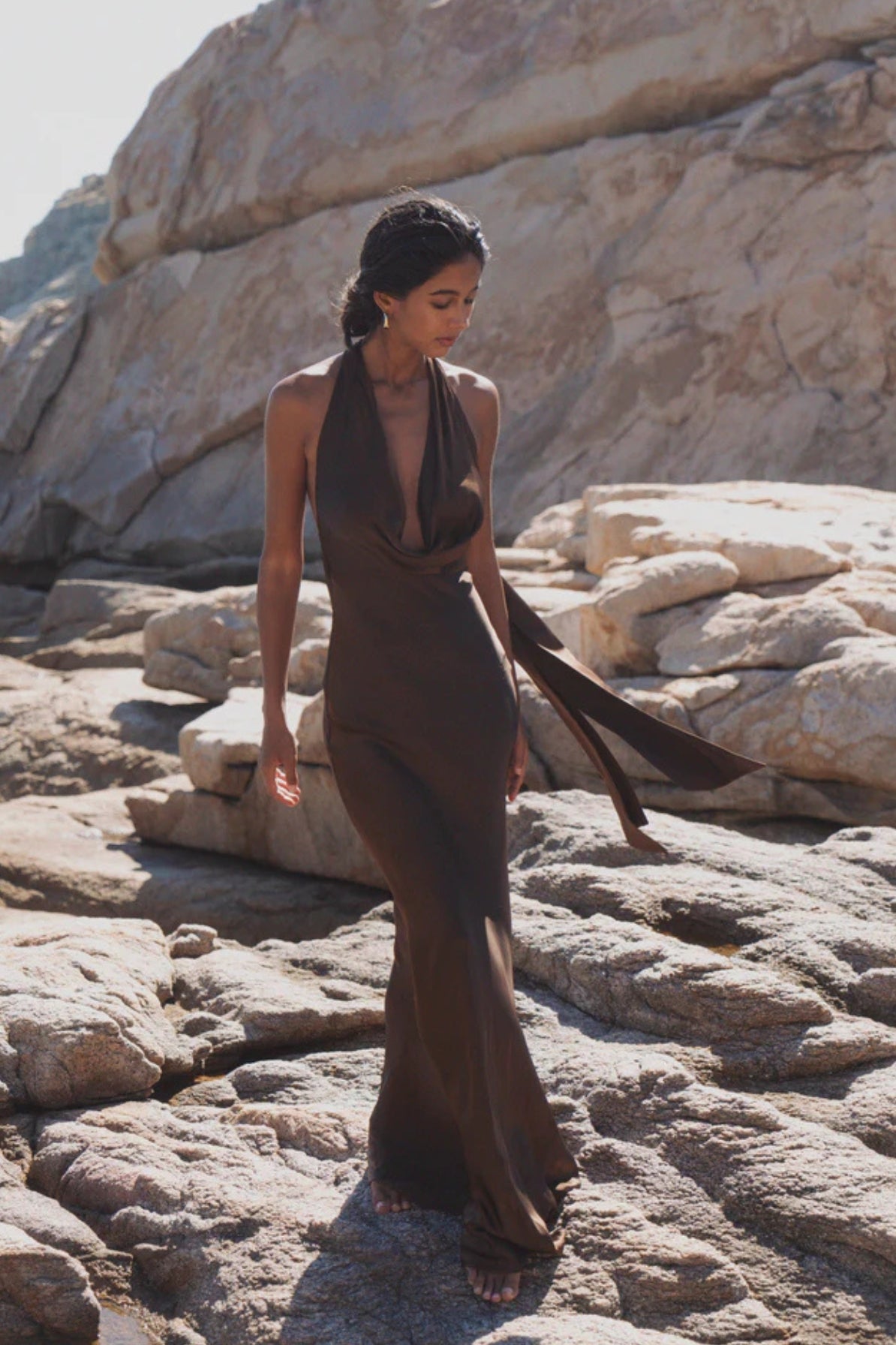 Pearl Charmeuse Satin Gown by Sau Lee - RENTAL