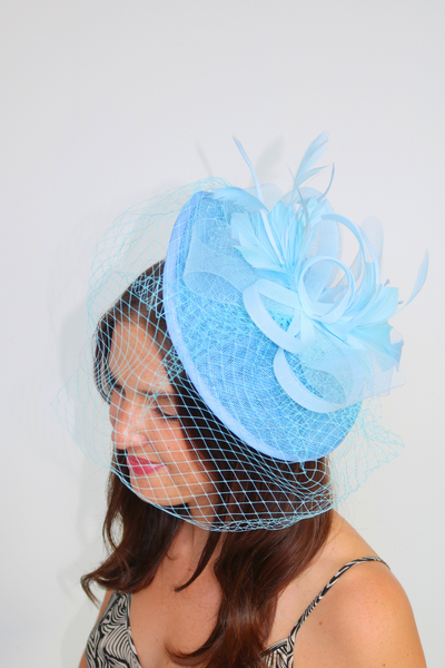 Spirit Blue Fascinator - RENTAL