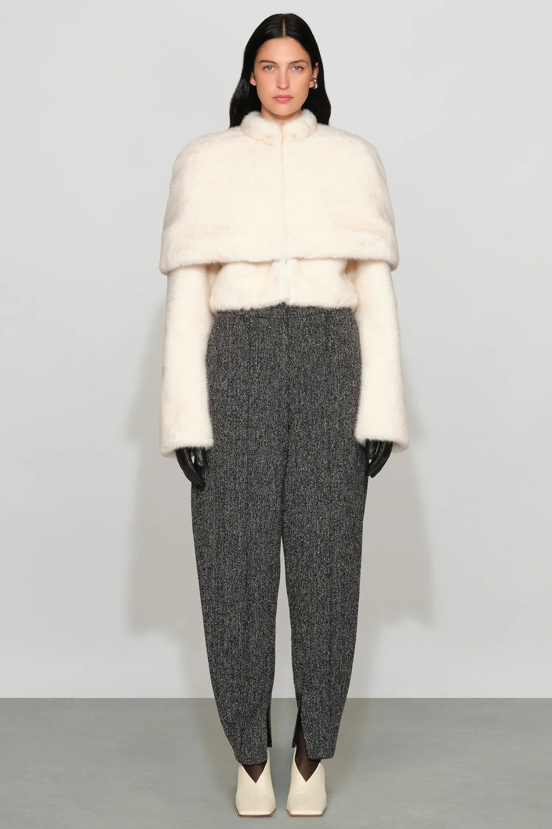Vlad Cropped Fur Jacket in Ivory by Et Ochs - RENTAL – The Fitzroy