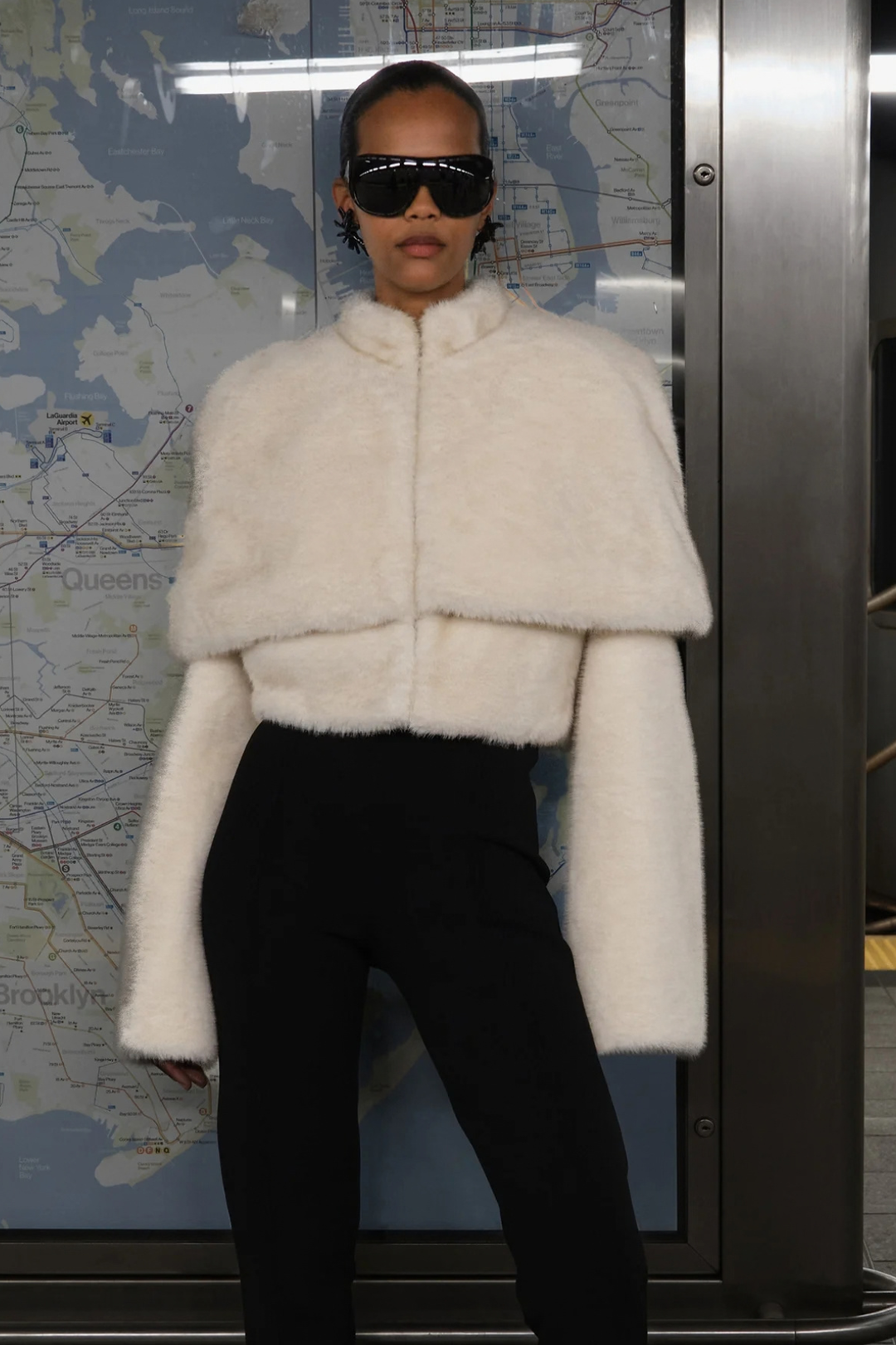 Vlad Cropped Fur Jacket in Ivory by Et Ochs - RENTAL – The Fitzroy