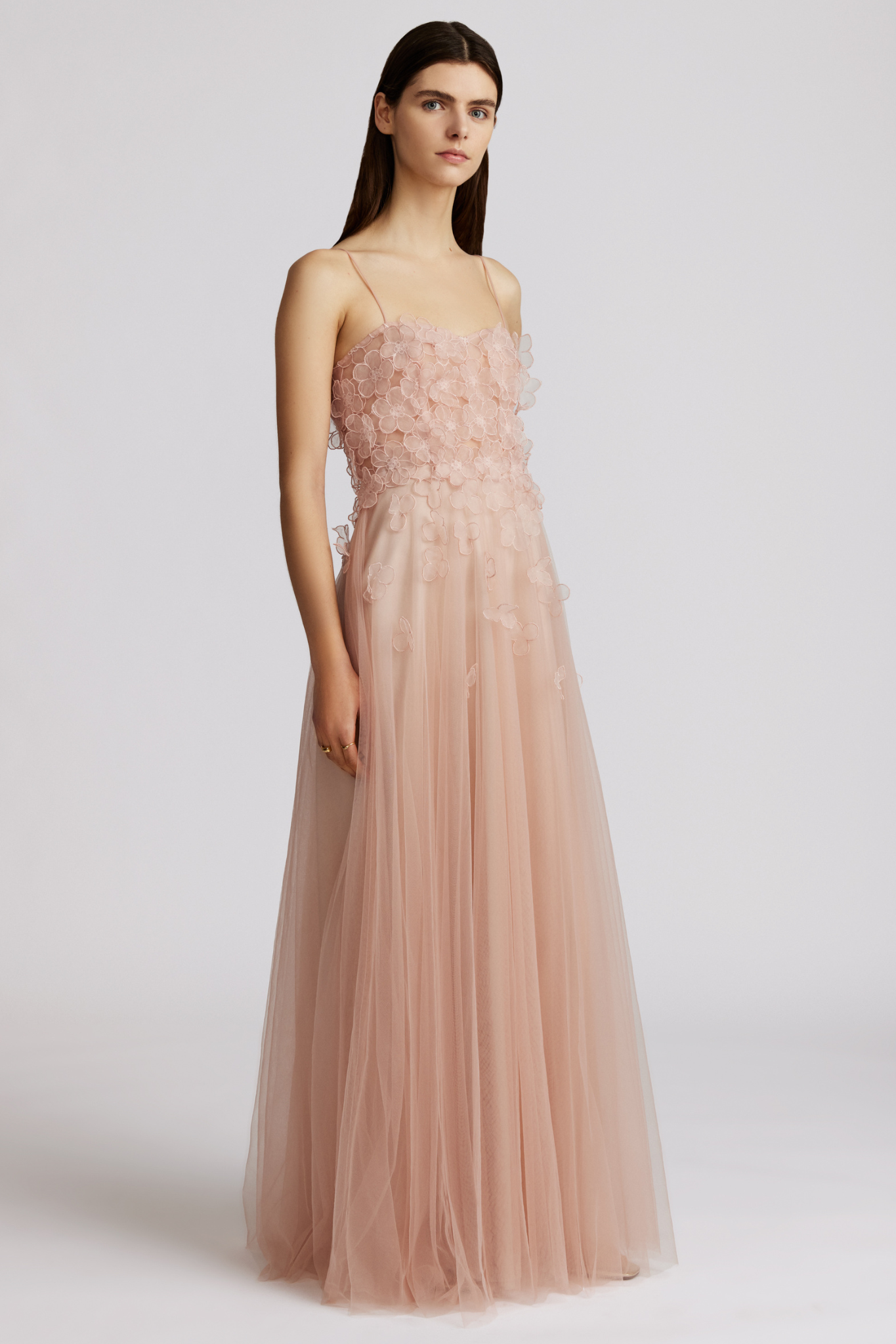 Zaria 3D Applique Tulle Gown by Zac Posen - RENTAL