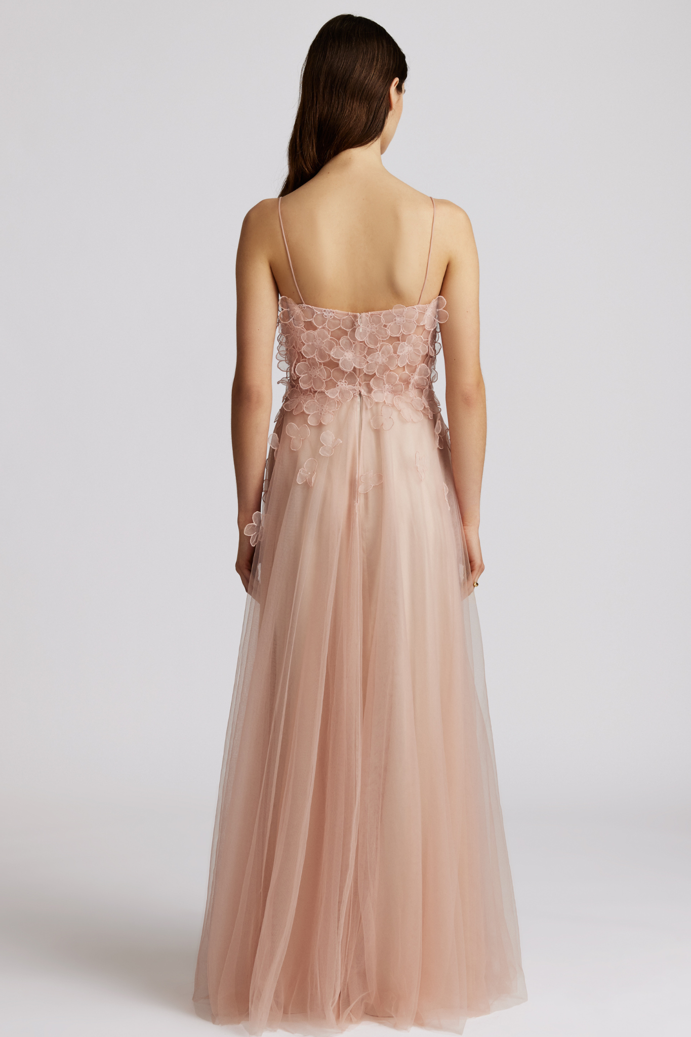 Zaria 3D Applique Tulle Gown by Zac Posen - RENTAL