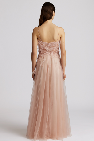 Zaria 3D Applique Tulle Gown by Zac Posen - RENTAL