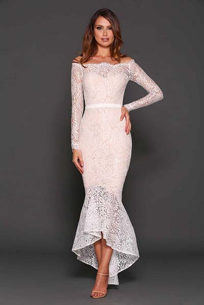 Rent this white lace gown by Elle Zeitoune in Toronto at Studio Fitzro