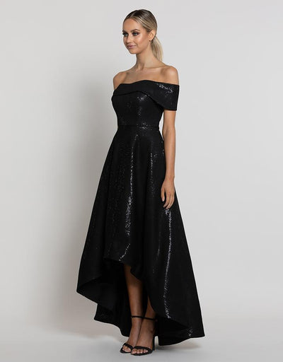 Tamara Sequin High-Low Gown by Bariano - RENTAL