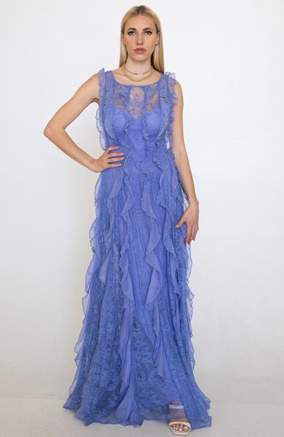 Verona Lavender Ruffle Gown 
