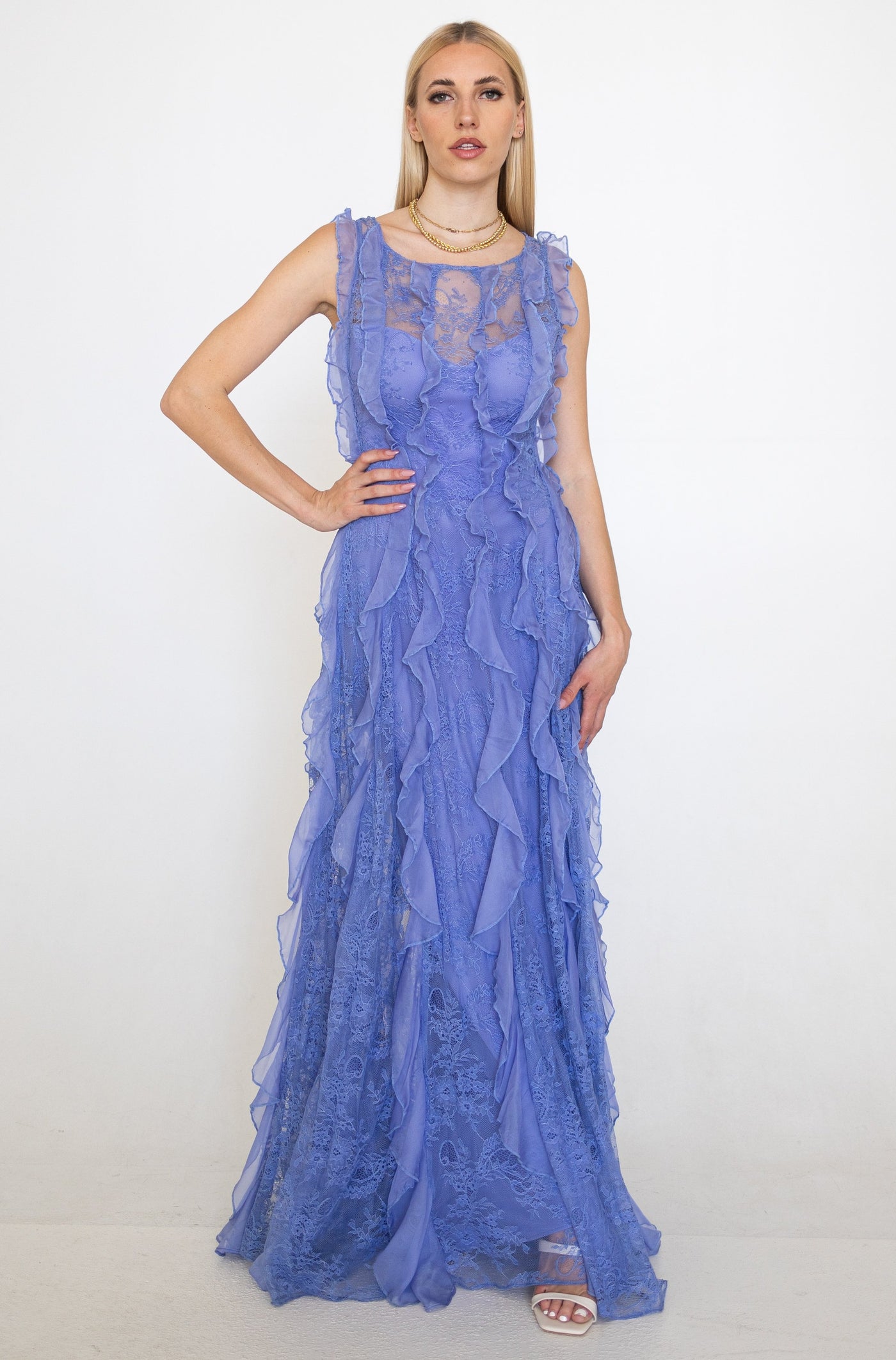 Verona Lavender Ruffle Gown 