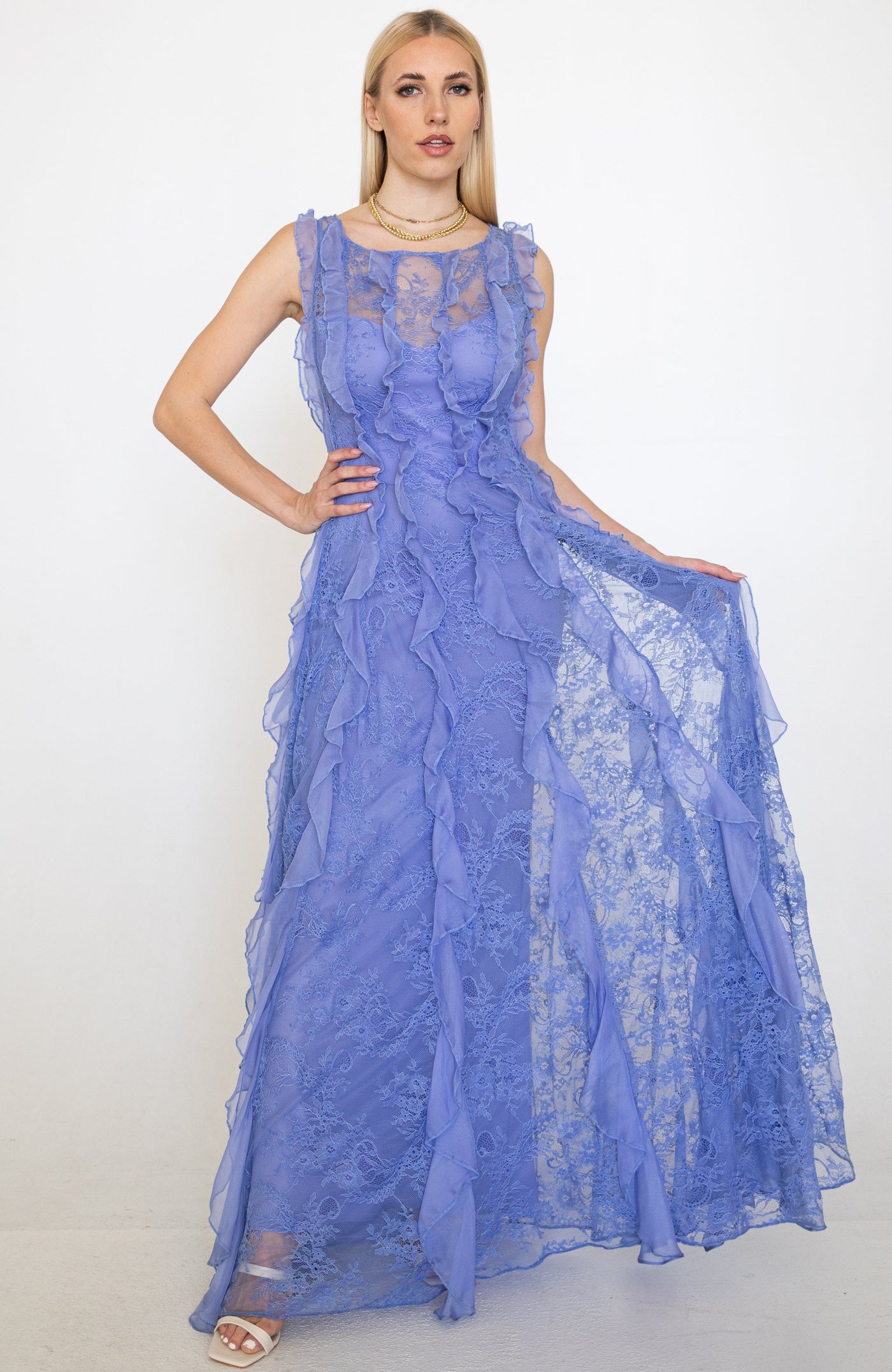 Verona Lavender Ruffle Gown by Gemy Maalouf - RENTAL