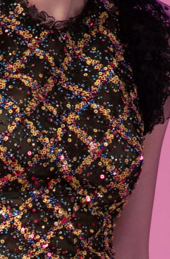 Peaseblossom Sequin and Ruffle Two Piece Set by Gemy Maalouf - FINAL SALE
