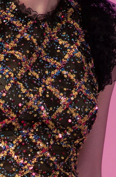 Peaseblossom Sequin and Ruffle Two Piece Set by Gemy Maalouf - FINAL SALE
