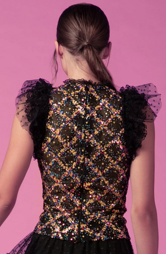Peaseblossom Sequin and Ruffle Two Piece Set by Gemy Maalouf - FINAL SALE