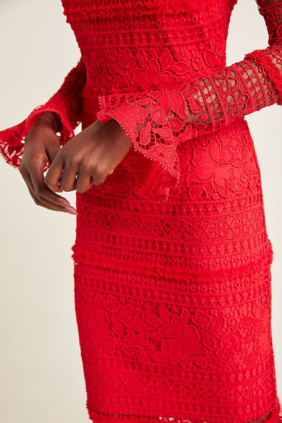 Serena Long Sleeve Lace Dress by ML Monique Lhuillier - RENTAL