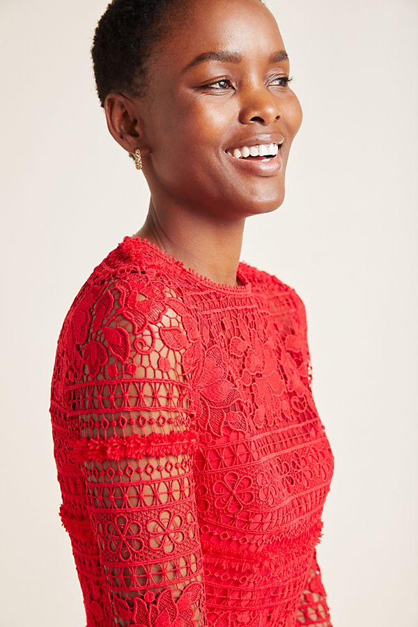 Serena Long Sleeve Lace Dress by ML Monique Lhuillier - RENTAL