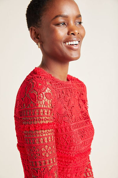 Serena Long Sleeve Lace Dress by ML Monique Lhuillier - RENTAL
