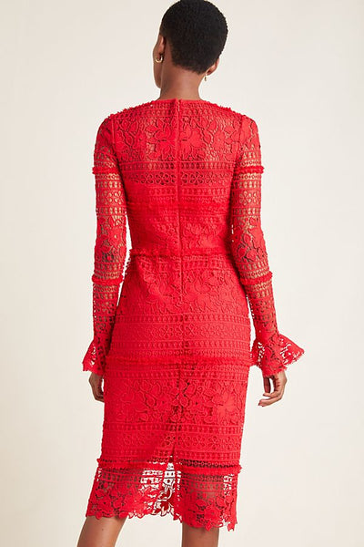 Serena Long Sleeve Lace Dress by ML Monique Lhuillier - RENTAL