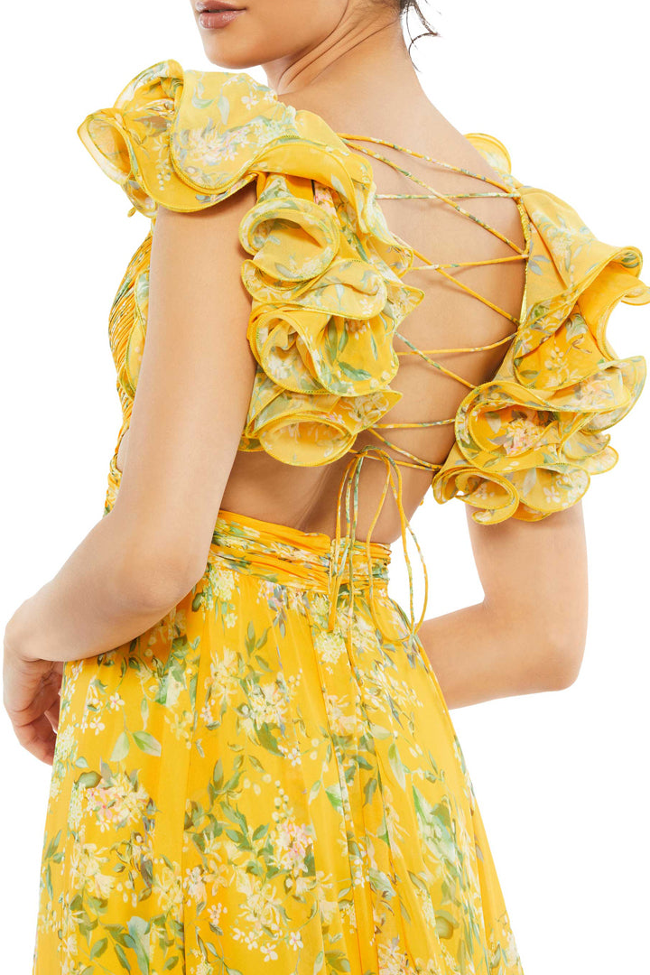 Barcelona Gown in Yellow by Mac Duggal - RENTAL