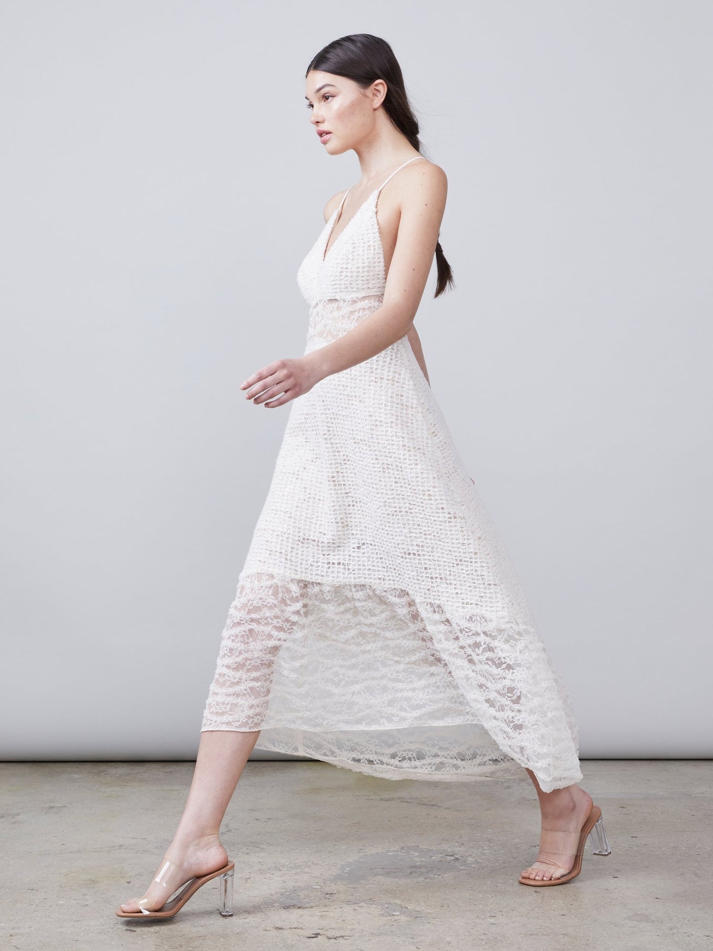 Bella Mixed Lace Dress by Allen Schwartz - RENTAL