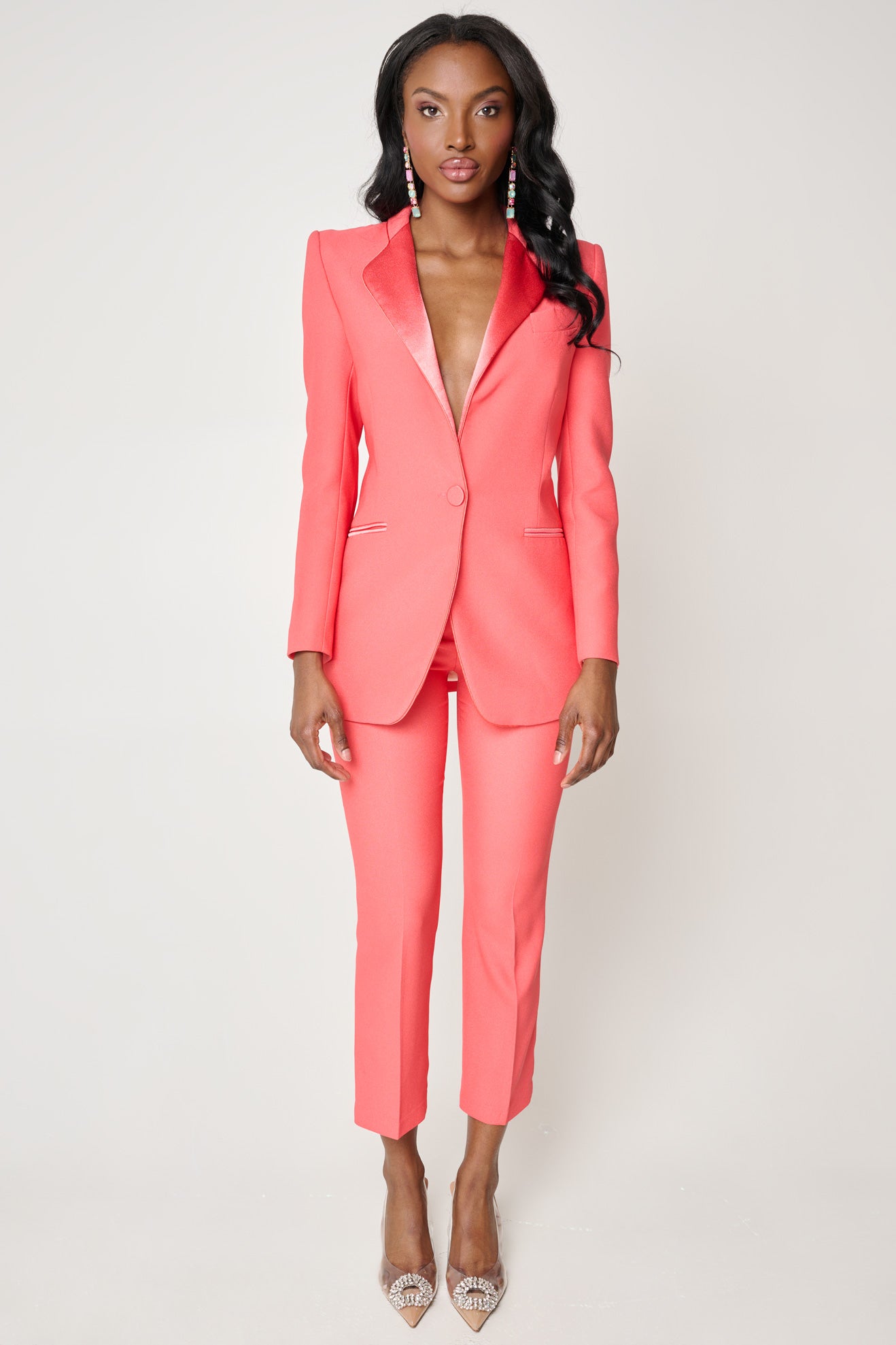 Smoking Suit in Coral by Hebe Studio - RENTAL