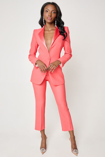 Smoking Suit in Coral by Hebe Studio - RENTAL