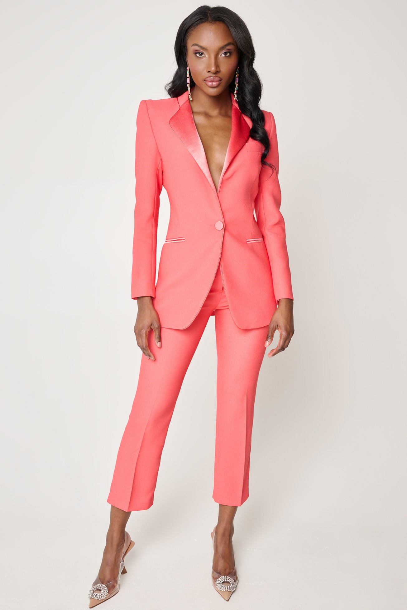 Smoking Suit in Coral by Hebe Studio - RENTAL