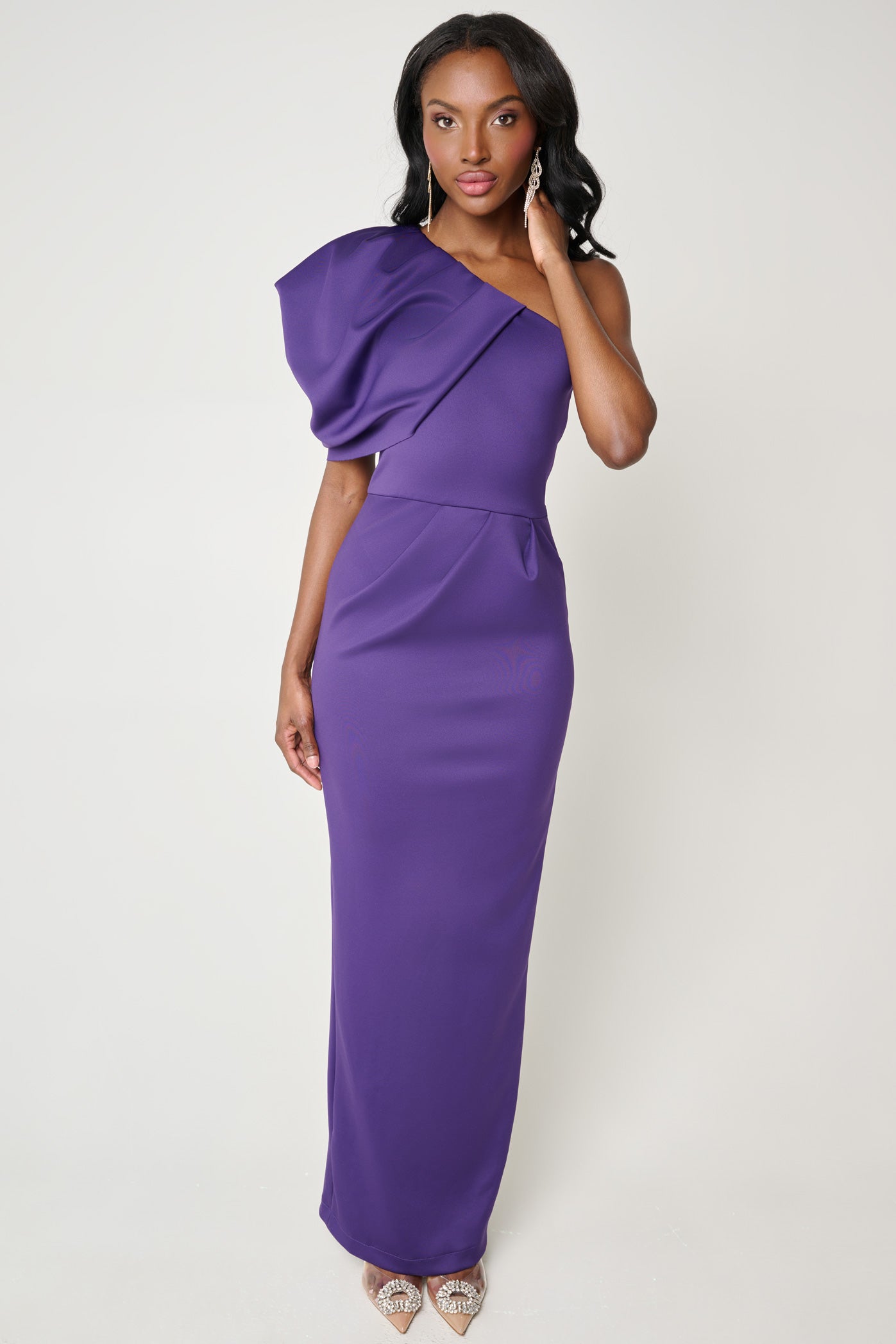 black halo purple dress Carmen Gown in Purple by Black Halo