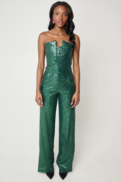 Lena Sequin Jumpsuit by Black Halo - RENTAL