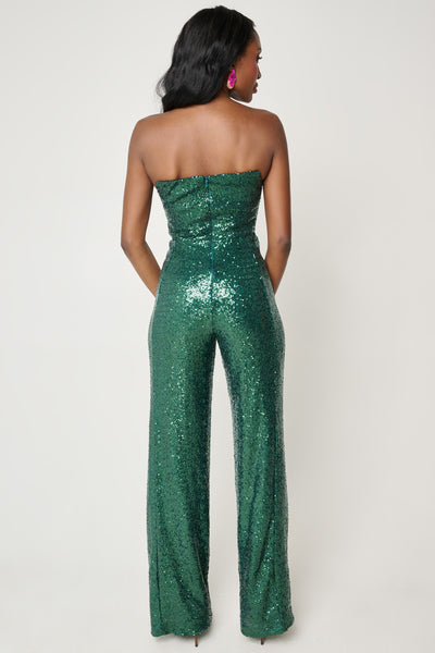 Lena Sequin Jumpsuit by Black Halo - RENTAL