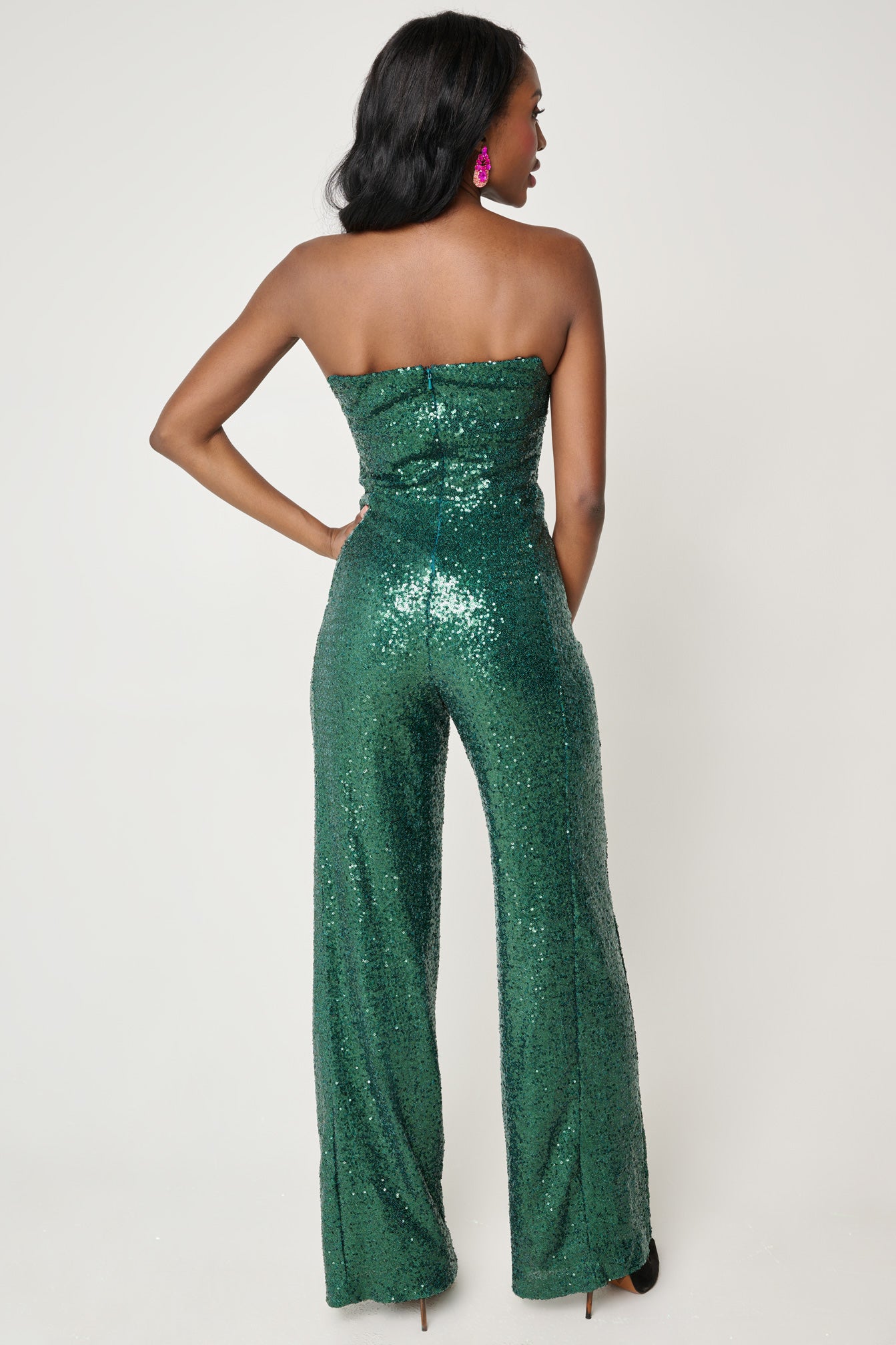 Lena Sequin Jumpsuit by Black Halo - RENTAL