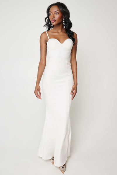 Natasha Gown in White by Elle Zeitoune - RENTAL