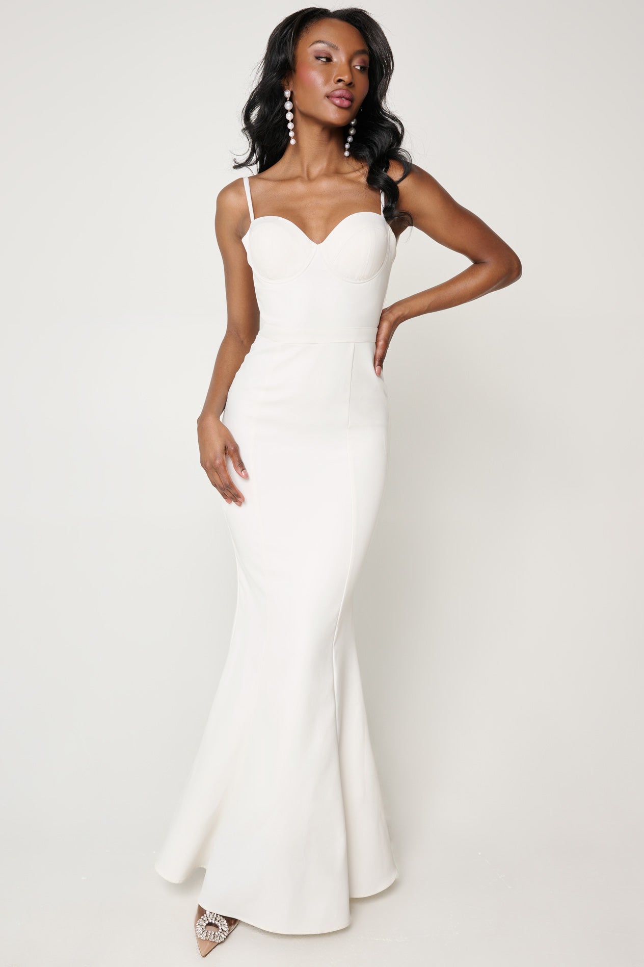 Natasha Gown in White by Elle Zeitoune - RENTAL