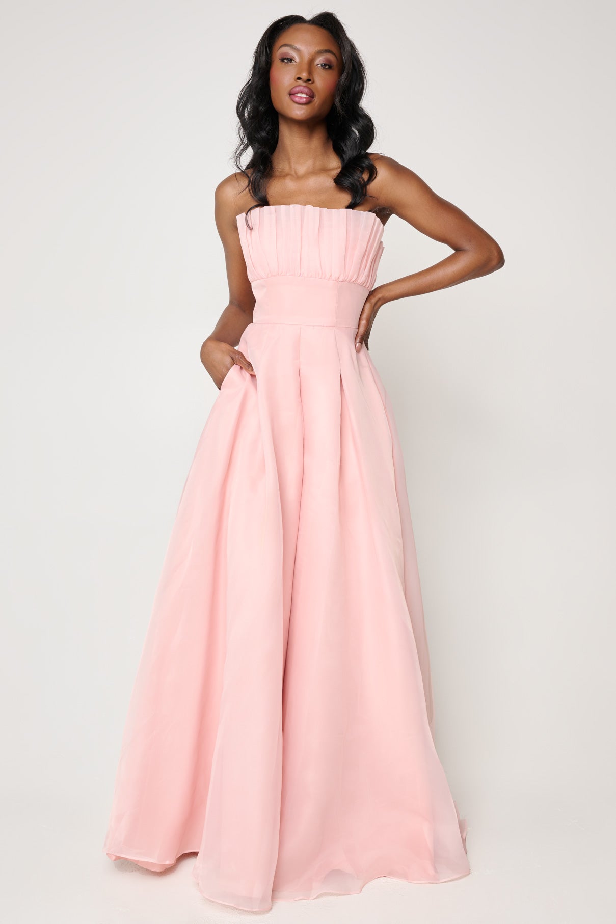 Evelyn Gown in Blush by Bariano - RENTAL