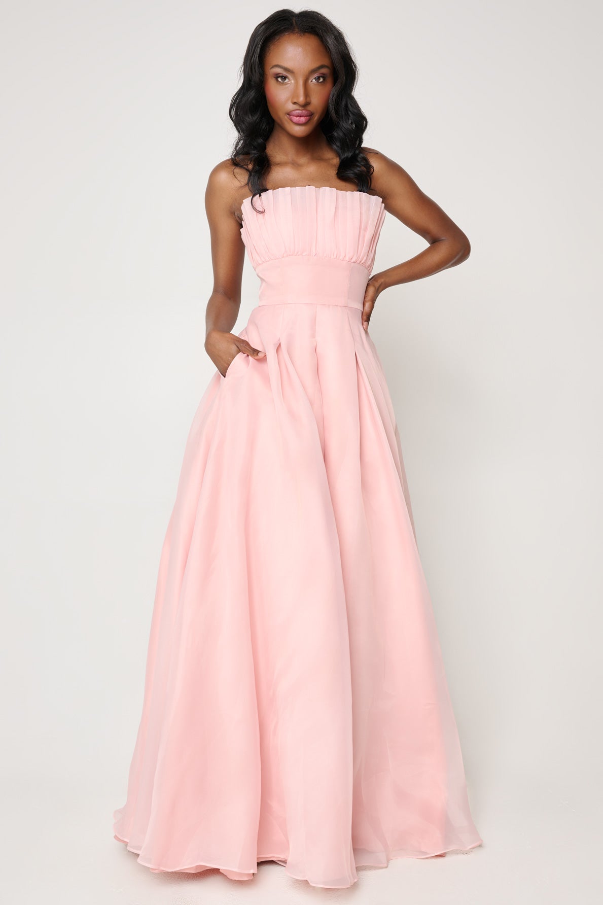 Evelyn Gown in Blush by Bariano - RENTAL