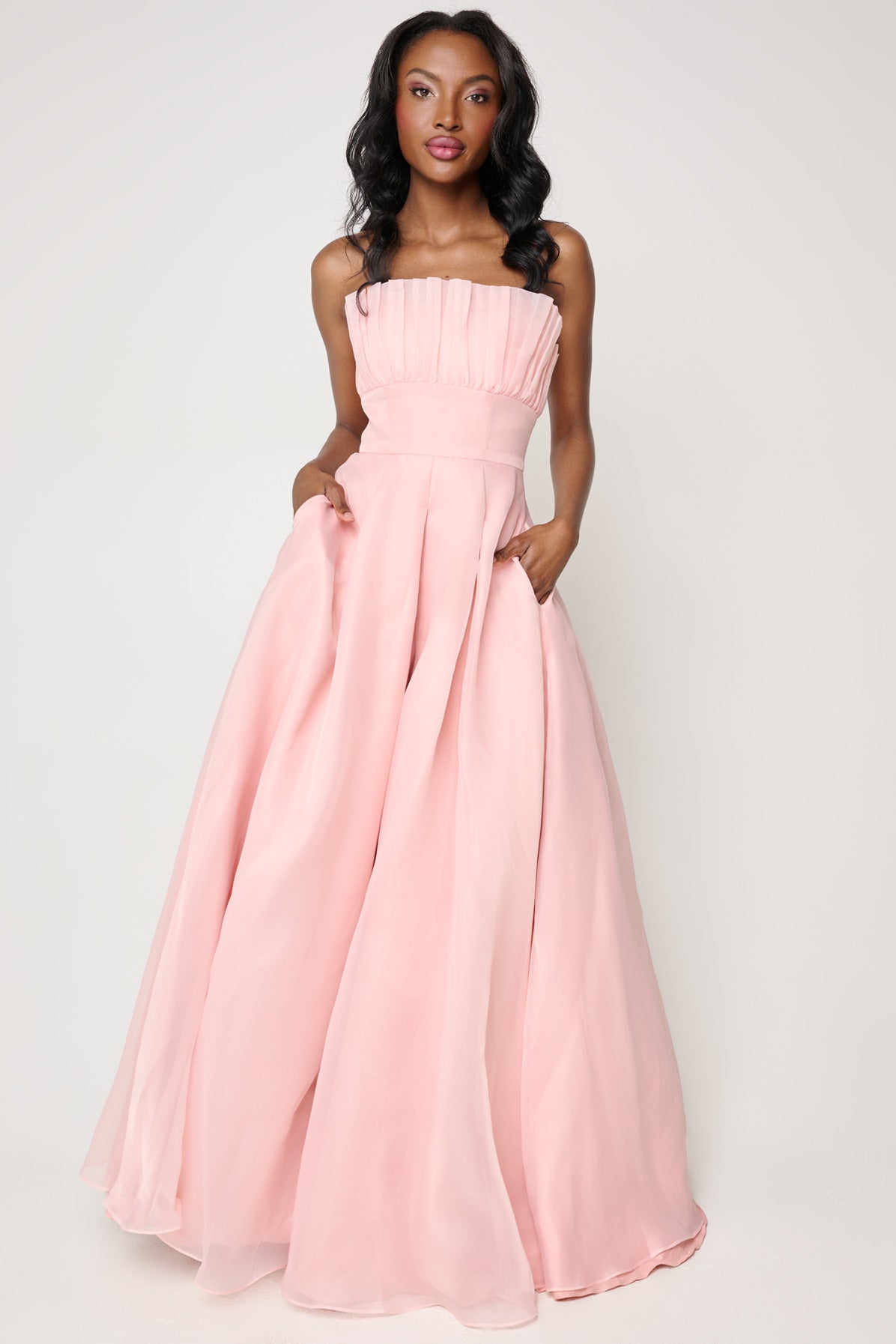 Evelyn Gown in Blush by Bariano - RENTAL