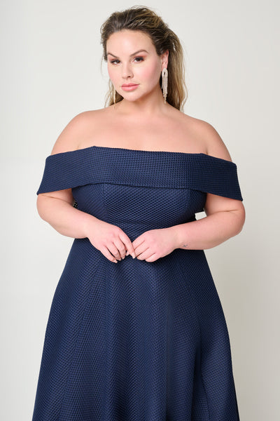 Ophelia Off-Shoulder Mesh Gown by Bariano - RENTAL